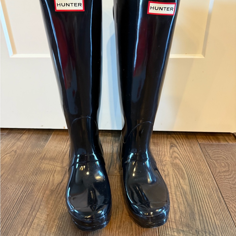 Hunter Black Adjustable Gloss Boots - Picture 7 of 7
